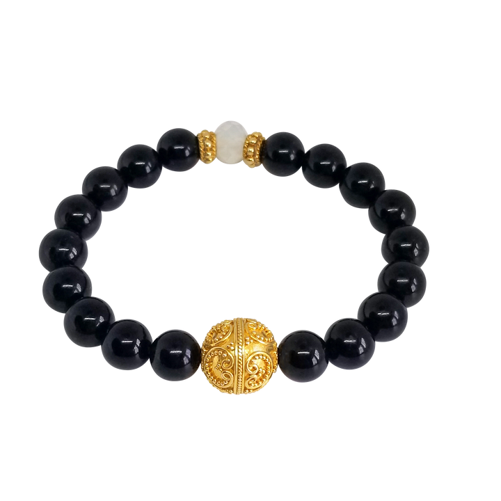 Black Tourmaline beaded bracelet for protection and grounding – Stone and Soul handcrafted gemstone jewelry