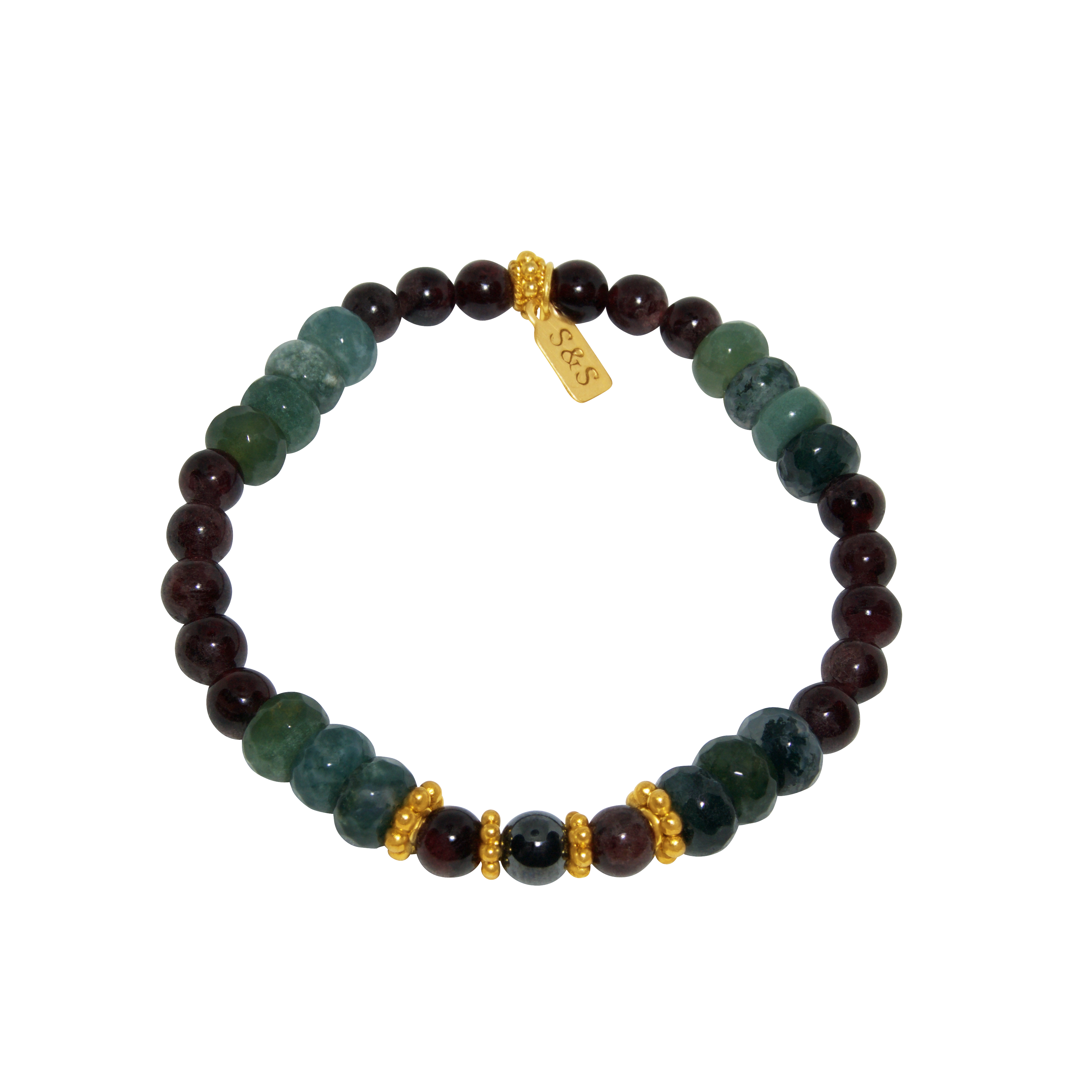 <img src="GARNET_GREEN_AGATE.png" alt=“Garnet green agate beads bracelet”>