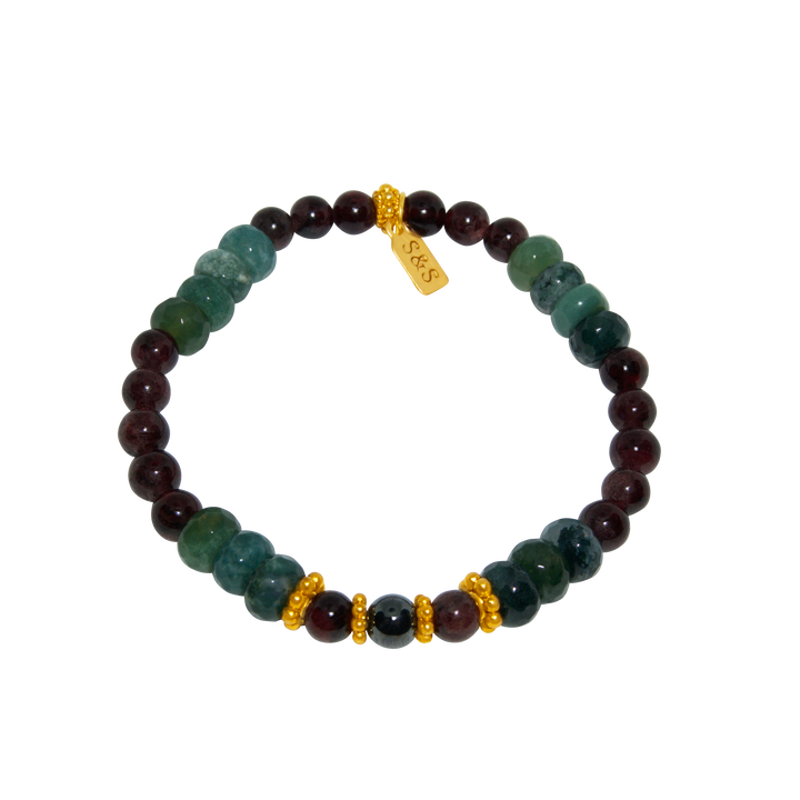 <img src="GARNET_GREEN_AGATE.png" alt=“Garnet green agate beads bracelet”>