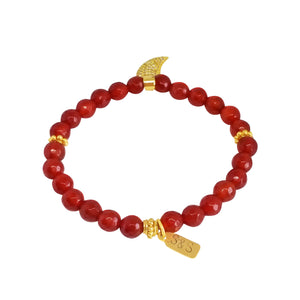 carnelian bracelet with horn tusk pendant